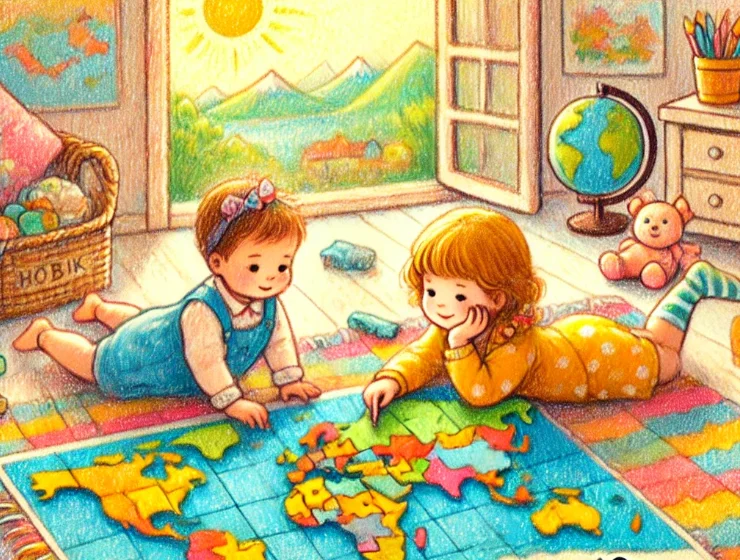 Puzzle Harta Lumii cu Forme de Relief 1